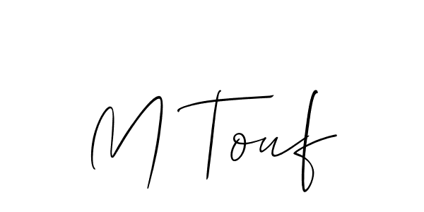 Design your own signature with our free online signature maker. With this signature software, you can create a handwritten (Allison_Script) signature for name M Touf. M Touf signature style 2 images and pictures png