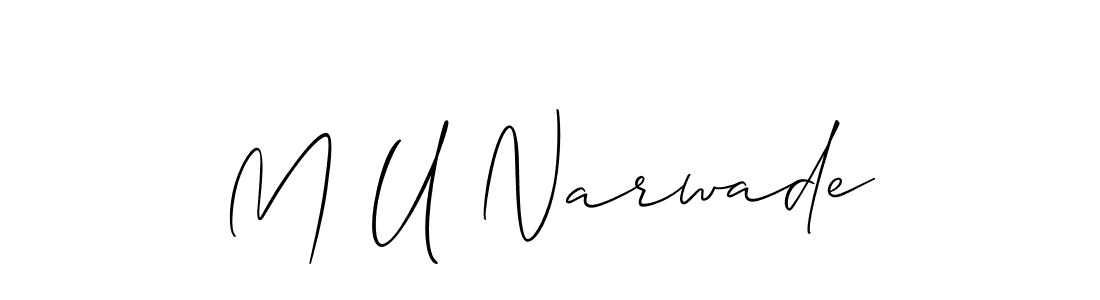 M U Narwade stylish signature style. Best Handwritten Sign (Allison_Script) for my name. Handwritten Signature Collection Ideas for my name M U Narwade. M U Narwade signature style 2 images and pictures png