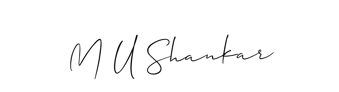 How to Draw M U Shankar signature style? Allison_Script is a latest design signature styles for name M U Shankar. M U Shankar signature style 2 images and pictures png