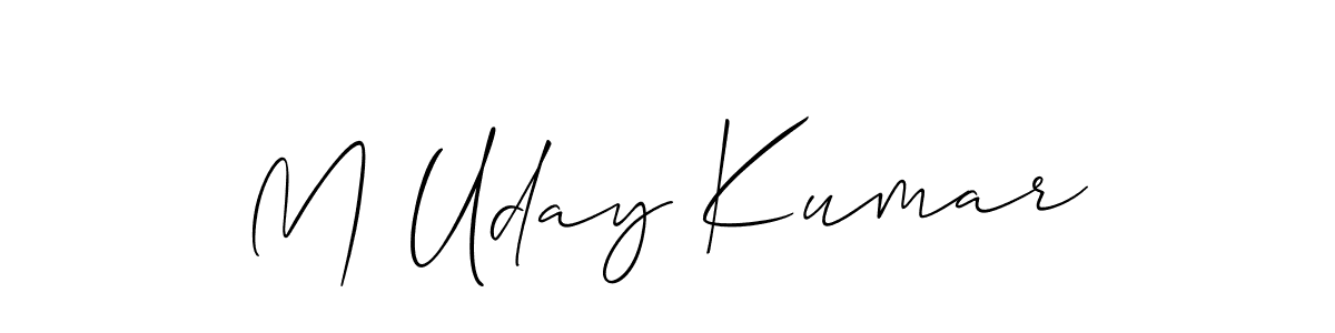 if you are searching for the best signature style for your name M Uday Kumar. so please give up your signature search. here we have designed multiple signature styles  using Allison_Script. M Uday Kumar signature style 2 images and pictures png