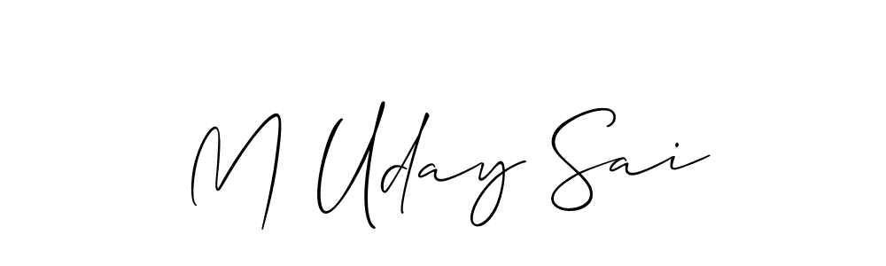 How to make M Uday Sai signature? Allison_Script is a professional autograph style. Create handwritten signature for M Uday Sai name. M Uday Sai signature style 2 images and pictures png