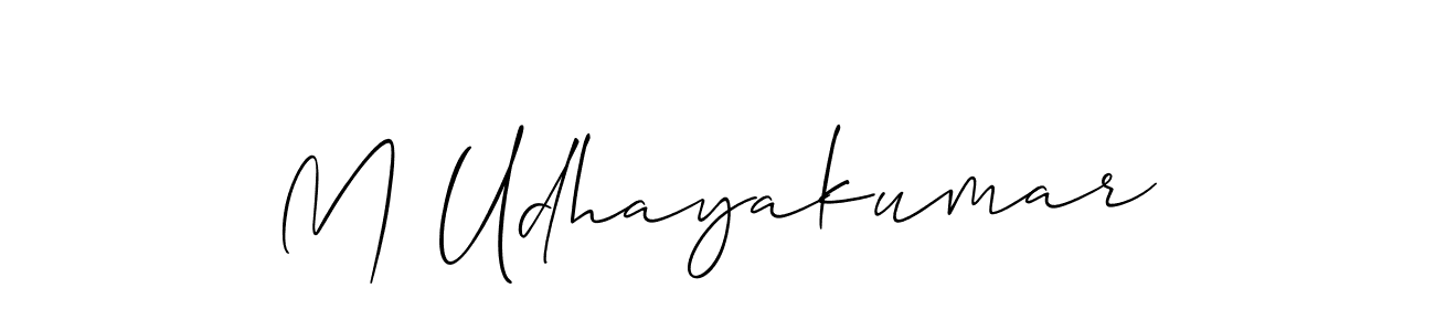 This is the best signature style for the M Udhayakumar name. Also you like these signature font (Allison_Script). Mix name signature. M Udhayakumar signature style 2 images and pictures png