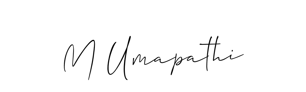 Use a signature maker to create a handwritten signature online. With this signature software, you can design (Allison_Script) your own signature for name M Umapathi. M Umapathi signature style 2 images and pictures png