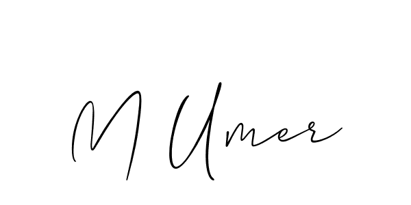 How to make M Umer name signature. Use Allison_Script style for creating short signs online. This is the latest handwritten sign. M Umer signature style 2 images and pictures png