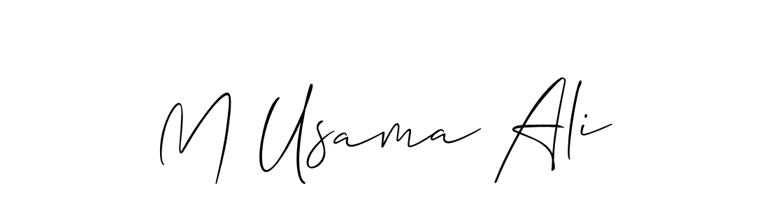 Also we have M Usama Ali name is the best signature style. Create professional handwritten signature collection using Allison_Script autograph style. M Usama Ali signature style 2 images and pictures png