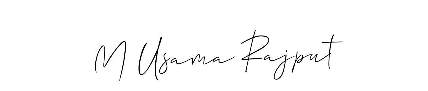 Also we have M Usama Rajput name is the best signature style. Create professional handwritten signature collection using Allison_Script autograph style. M Usama Rajput signature style 2 images and pictures png