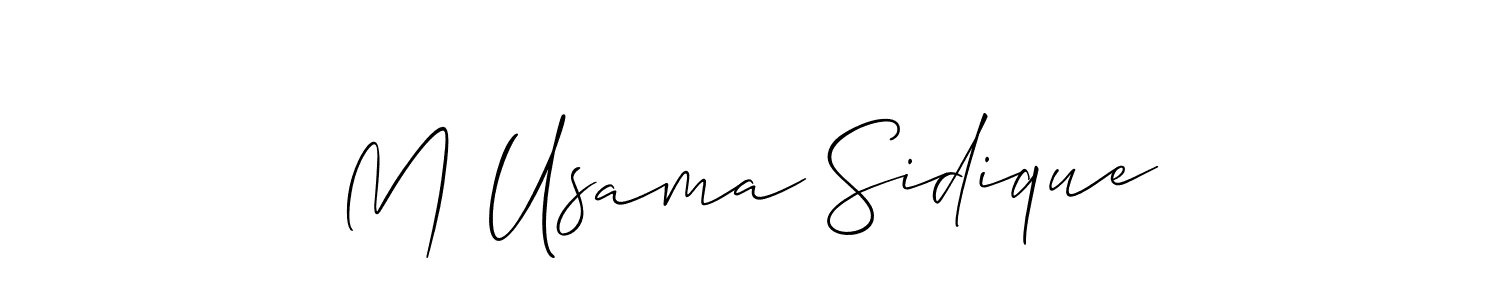 How to make M Usama Sidique name signature. Use Allison_Script style for creating short signs online. This is the latest handwritten sign. M Usama Sidique signature style 2 images and pictures png