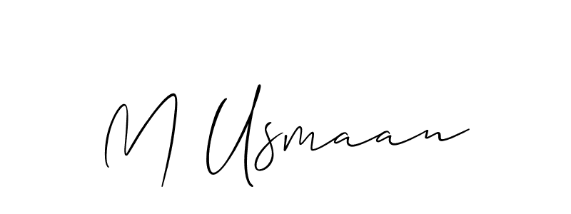 Also we have M Usmaan name is the best signature style. Create professional handwritten signature collection using Allison_Script autograph style. M Usmaan signature style 2 images and pictures png