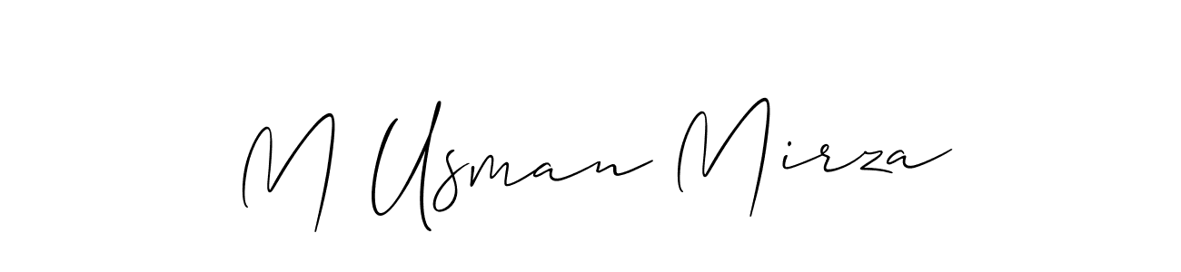 You should practise on your own different ways (Allison_Script) to write your name (M Usman Mirza) in signature. don't let someone else do it for you. M Usman Mirza signature style 2 images and pictures png