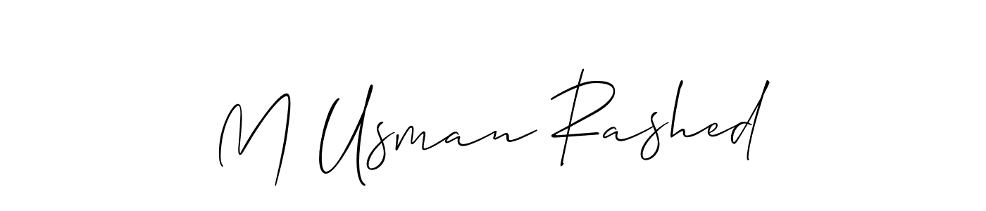 Make a short M Usman Rashed signature style. Manage your documents anywhere anytime using Allison_Script. Create and add eSignatures, submit forms, share and send files easily. M Usman Rashed signature style 2 images and pictures png