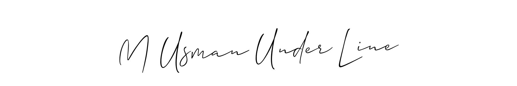 if you are searching for the best signature style for your name M Usman Under Line. so please give up your signature search. here we have designed multiple signature styles  using Allison_Script. M Usman Under Line signature style 2 images and pictures png