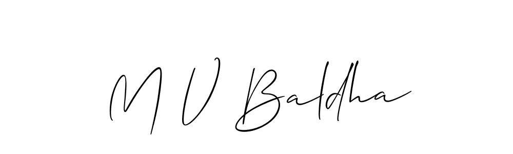 Here are the top 10 professional signature styles for the name M V Baldha. These are the best autograph styles you can use for your name. M V Baldha signature style 2 images and pictures png