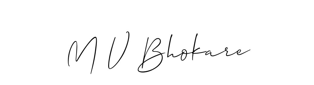 Make a beautiful signature design for name M V Bhokare. With this signature (Allison_Script) style, you can create a handwritten signature for free. M V Bhokare signature style 2 images and pictures png
