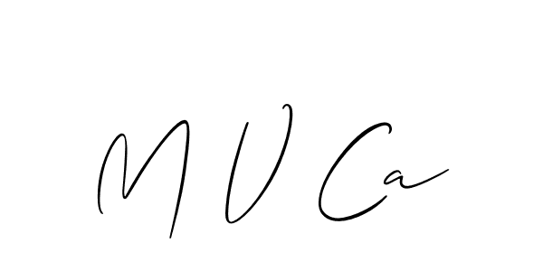 Allison_Script is a professional signature style that is perfect for those who want to add a touch of class to their signature. It is also a great choice for those who want to make their signature more unique. Get M V Ca name to fancy signature for free. M V Ca signature style 2 images and pictures png