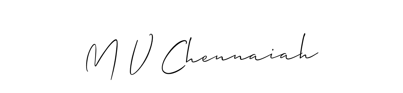 It looks lik you need a new signature style for name M V Chennaiah. Design unique handwritten (Allison_Script) signature with our free signature maker in just a few clicks. M V Chennaiah signature style 2 images and pictures png