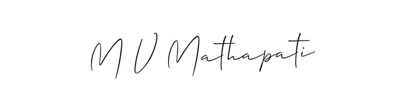 Make a beautiful signature design for name M V Mathapati. With this signature (Allison_Script) style, you can create a handwritten signature for free. M V Mathapati signature style 2 images and pictures png