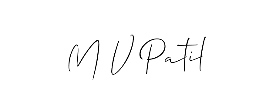 How to make M V Patil signature? Allison_Script is a professional autograph style. Create handwritten signature for M V Patil name. M V Patil signature style 2 images and pictures png