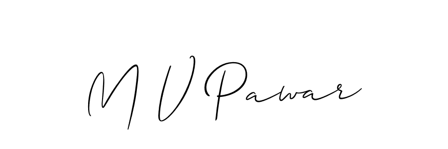 M V Pawar stylish signature style. Best Handwritten Sign (Allison_Script) for my name. Handwritten Signature Collection Ideas for my name M V Pawar. M V Pawar signature style 2 images and pictures png