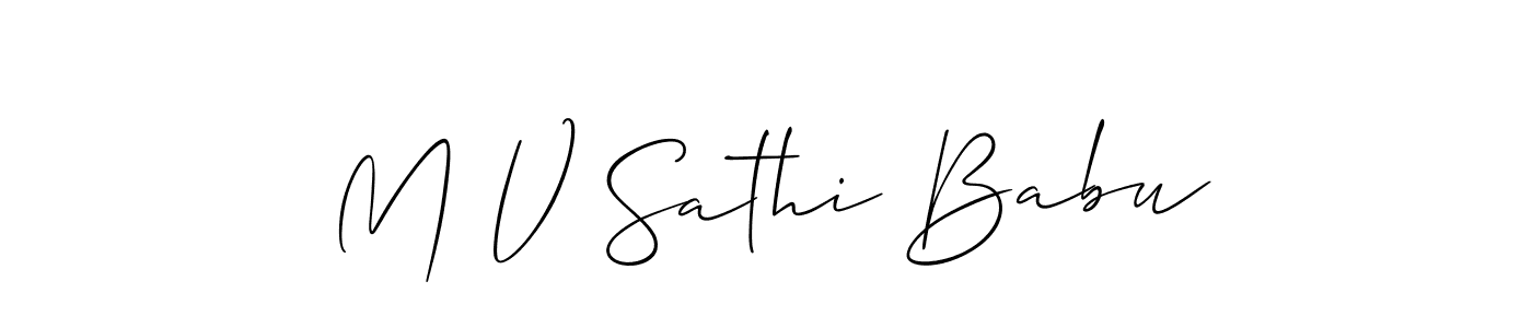 How to make M V Sathi Babu signature? Allison_Script is a professional autograph style. Create handwritten signature for M V Sathi Babu name. M V Sathi Babu signature style 2 images and pictures png