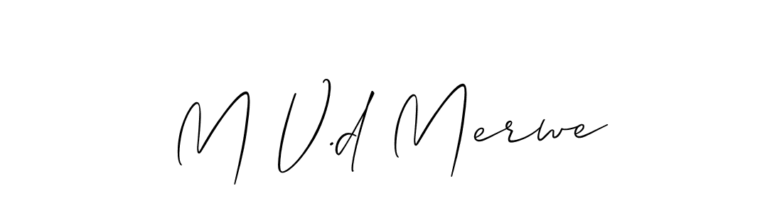 if you are searching for the best signature style for your name M V.d Merwe. so please give up your signature search. here we have designed multiple signature styles  using Allison_Script. M V.d Merwe signature style 2 images and pictures png