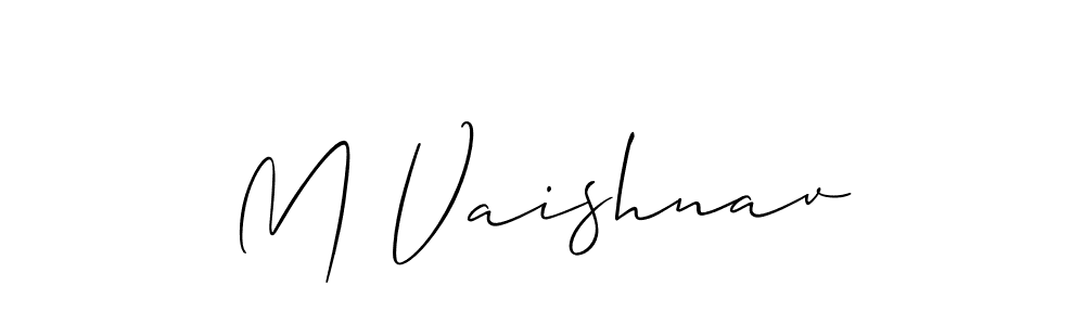 How to make M Vaishnav signature? Allison_Script is a professional autograph style. Create handwritten signature for M Vaishnav name. M Vaishnav signature style 2 images and pictures png