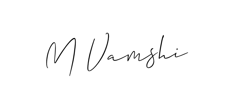 Use a signature maker to create a handwritten signature online. With this signature software, you can design (Allison_Script) your own signature for name M Vamshi. M Vamshi signature style 2 images and pictures png