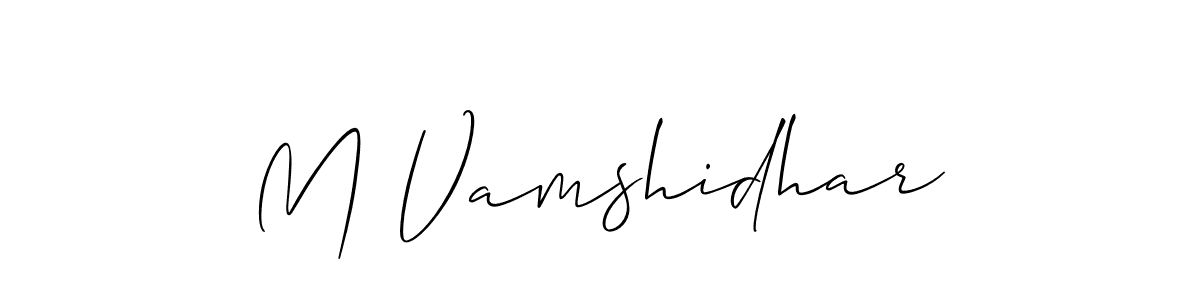 Design your own signature with our free online signature maker. With this signature software, you can create a handwritten (Allison_Script) signature for name M Vamshidhar. M Vamshidhar signature style 2 images and pictures png