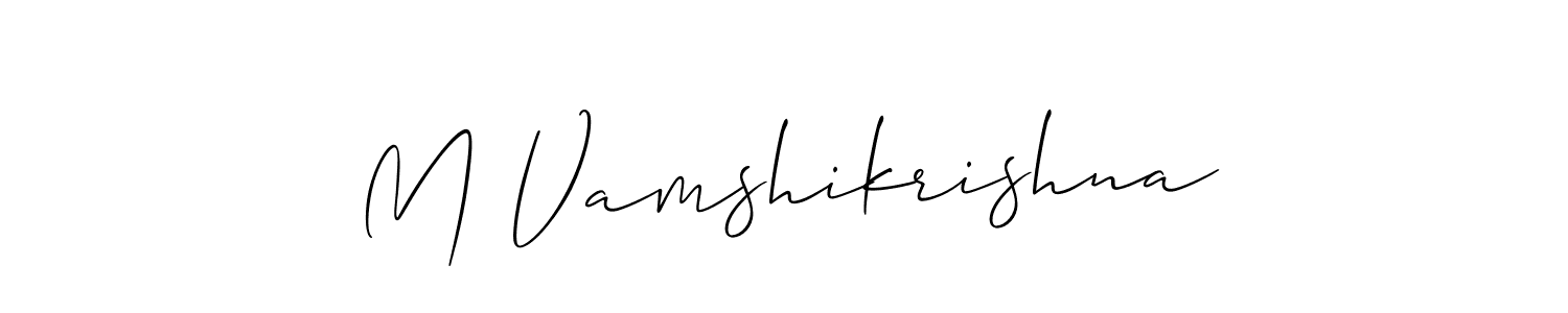 It looks lik you need a new signature style for name M Vamshikrishna. Design unique handwritten (Allison_Script) signature with our free signature maker in just a few clicks. M Vamshikrishna signature style 2 images and pictures png