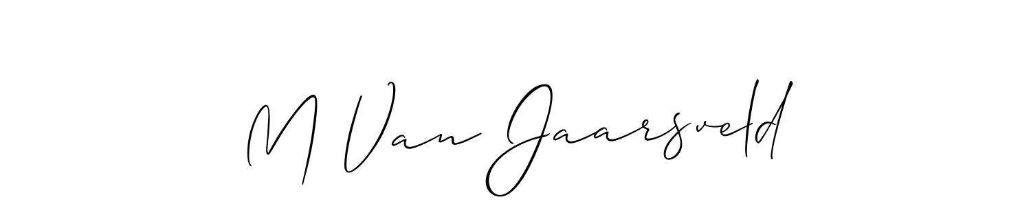 Also we have M Van Jaarsveld name is the best signature style. Create professional handwritten signature collection using Allison_Script autograph style. M Van Jaarsveld signature style 2 images and pictures png