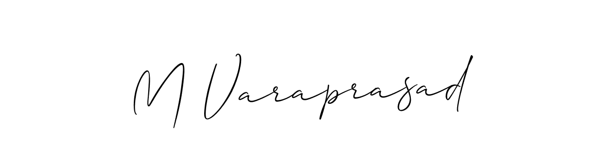 The best way (Allison_Script) to make a short signature is to pick only two or three words in your name. The name M Varaprasad include a total of six letters. For converting this name. M Varaprasad signature style 2 images and pictures png