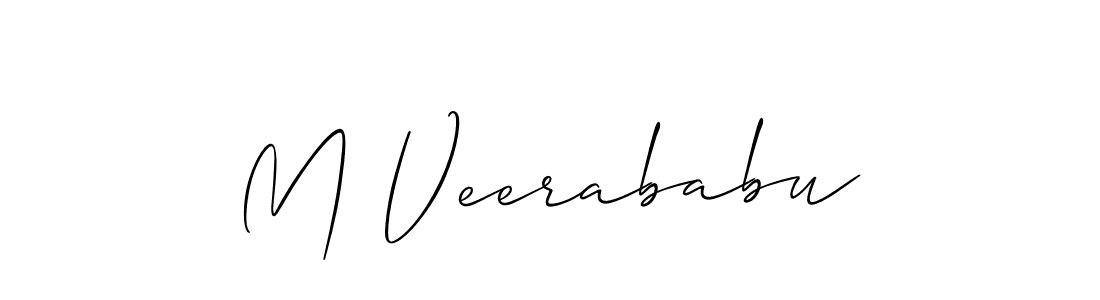 Use a signature maker to create a handwritten signature online. With this signature software, you can design (Allison_Script) your own signature for name M Veerababu. M Veerababu signature style 2 images and pictures png
