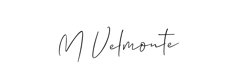 Allison_Script is a professional signature style that is perfect for those who want to add a touch of class to their signature. It is also a great choice for those who want to make their signature more unique. Get M Velmonte name to fancy signature for free. M Velmonte signature style 2 images and pictures png