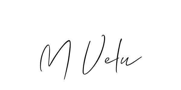 Make a beautiful signature design for name M Velu. With this signature (Allison_Script) style, you can create a handwritten signature for free. M Velu signature style 2 images and pictures png