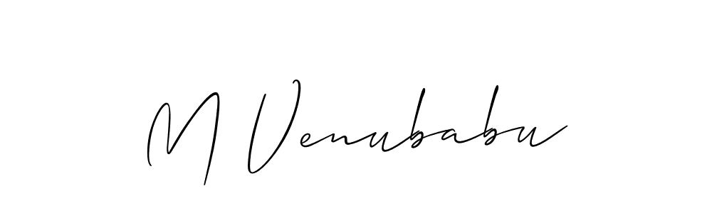 Create a beautiful signature design for name M Venubabu. With this signature (Allison_Script) fonts, you can make a handwritten signature for free. M Venubabu signature style 2 images and pictures png