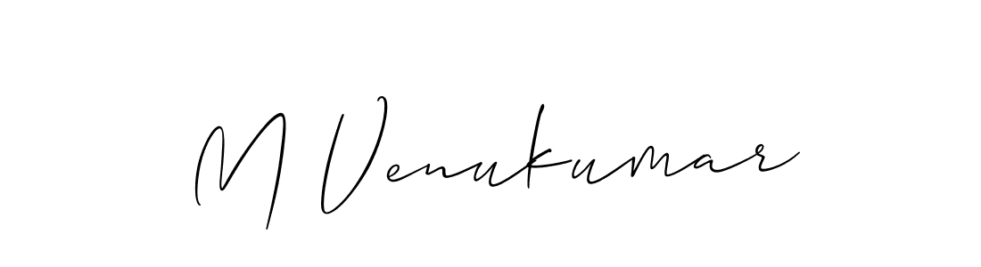 Use a signature maker to create a handwritten signature online. With this signature software, you can design (Allison_Script) your own signature for name M Venukumar. M Venukumar signature style 2 images and pictures png