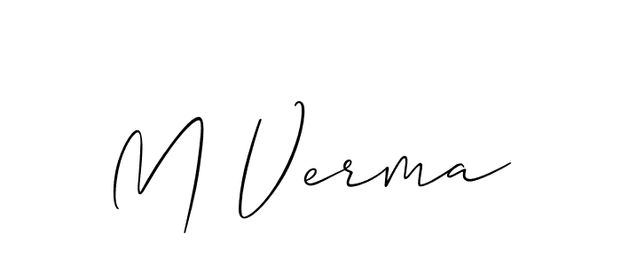 Create a beautiful signature design for name M Verma. With this signature (Allison_Script) fonts, you can make a handwritten signature for free. M Verma signature style 2 images and pictures png