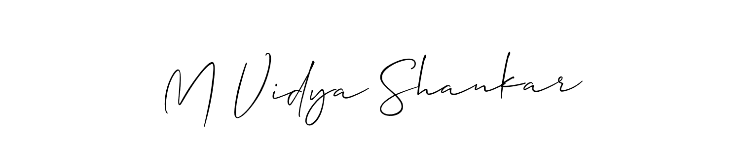 Make a beautiful signature design for name M Vidya Shankar. With this signature (Allison_Script) style, you can create a handwritten signature for free. M Vidya Shankar signature style 2 images and pictures png