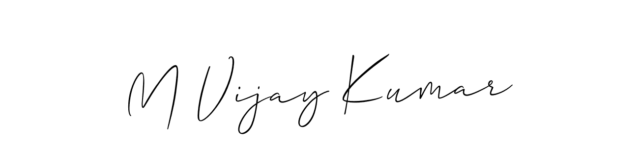 Make a beautiful signature design for name M Vijay Kumar. With this signature (Allison_Script) style, you can create a handwritten signature for free. M Vijay Kumar signature style 2 images and pictures png