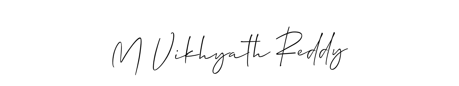 Create a beautiful signature design for name M Vikhyath Reddy. With this signature (Allison_Script) fonts, you can make a handwritten signature for free. M Vikhyath Reddy signature style 2 images and pictures png