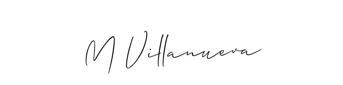 Allison_Script is a professional signature style that is perfect for those who want to add a touch of class to their signature. It is also a great choice for those who want to make their signature more unique. Get M Villanueva name to fancy signature for free. M Villanueva signature style 2 images and pictures png