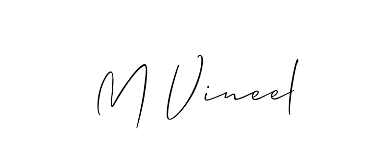 How to make M Vineel signature? Allison_Script is a professional autograph style. Create handwritten signature for M Vineel name. M Vineel signature style 2 images and pictures png