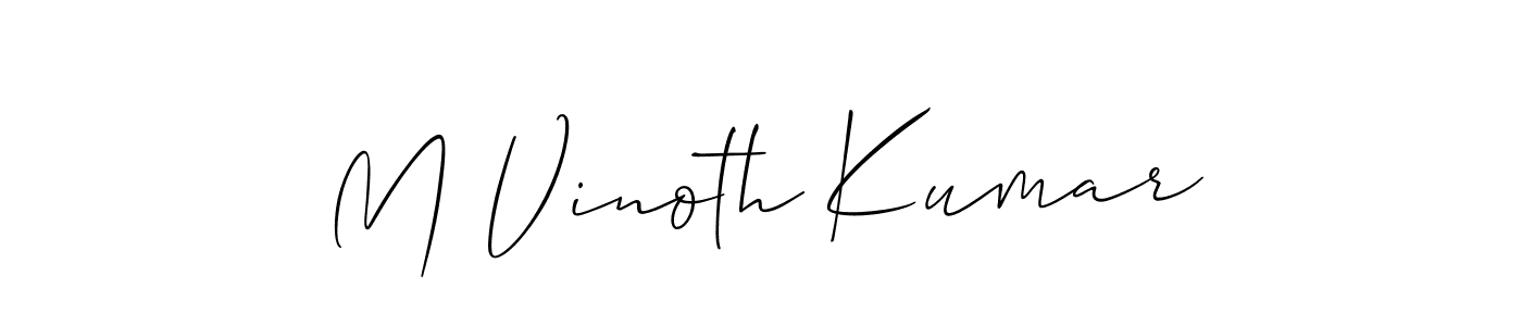 You should practise on your own different ways (Allison_Script) to write your name (M Vinoth Kumar) in signature. don't let someone else do it for you. M Vinoth Kumar signature style 2 images and pictures png