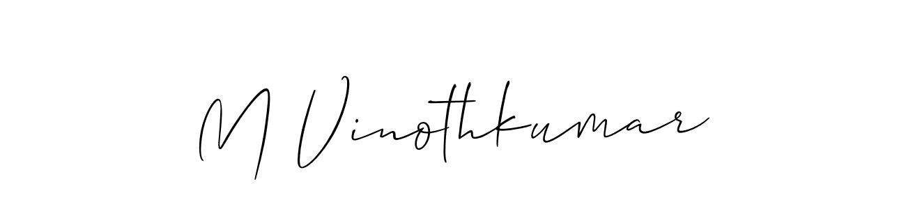Design your own signature with our free online signature maker. With this signature software, you can create a handwritten (Allison_Script) signature for name M Vinothkumar. M Vinothkumar signature style 2 images and pictures png