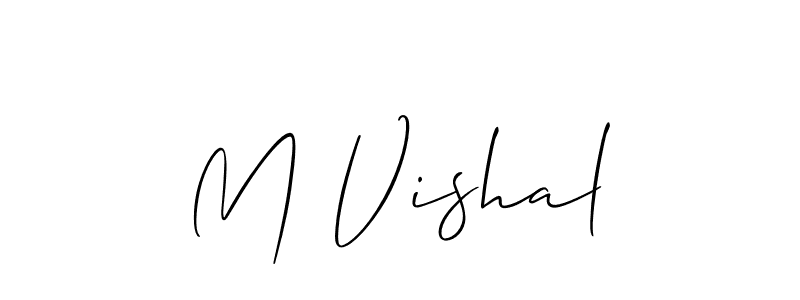 How to Draw M Vishal signature style? Allison_Script is a latest design signature styles for name M Vishal. M Vishal signature style 2 images and pictures png