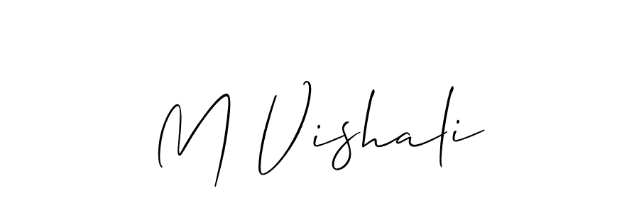 Use a signature maker to create a handwritten signature online. With this signature software, you can design (Allison_Script) your own signature for name M Vishali. M Vishali signature style 2 images and pictures png