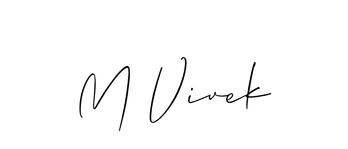 Best and Professional Signature Style for M Vivek. Allison_Script Best Signature Style Collection. M Vivek signature style 2 images and pictures png
