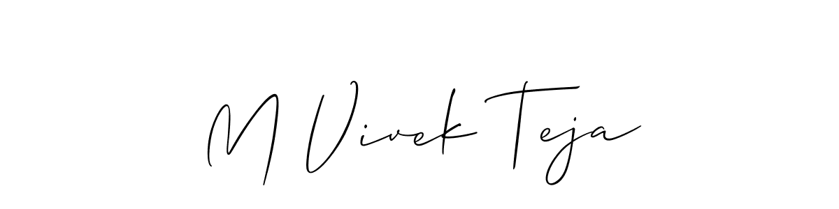 How to Draw M Vivek Teja signature style? Allison_Script is a latest design signature styles for name M Vivek Teja. M Vivek Teja signature style 2 images and pictures png