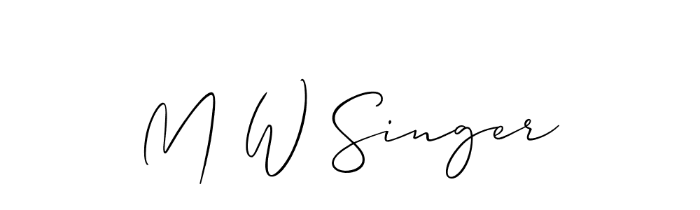 M W Singer stylish signature style. Best Handwritten Sign (Allison_Script) for my name. Handwritten Signature Collection Ideas for my name M W Singer. M W Singer signature style 2 images and pictures png