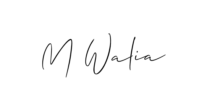 How to make M Walia name signature. Use Allison_Script style for creating short signs online. This is the latest handwritten sign. M Walia signature style 2 images and pictures png