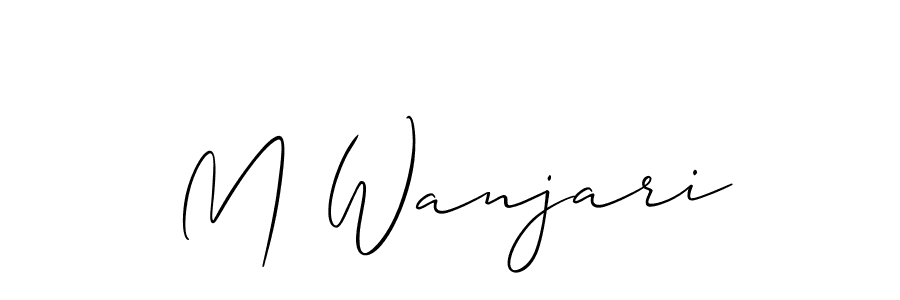 Allison_Script is a professional signature style that is perfect for those who want to add a touch of class to their signature. It is also a great choice for those who want to make their signature more unique. Get M Wanjari name to fancy signature for free. M Wanjari signature style 2 images and pictures png